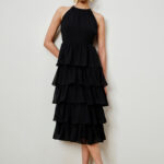 Black Sleeveless Ruffled Dress