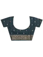 Blue Woven Design Georgette Saree With Unstitched Blouse Piece - Image 8