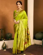 Green Silk Woven Paithani Saree - Image 2