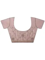 Mauve Embroidered Banarasi Nylon Saree With Unstitched Blouse Piece - Image 7