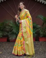 Multicoloured Silk Woven Saree - Image 4
