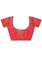 Peach Woven Design Silk Blend Saree With Unstitched Blouse Piece - Image 6