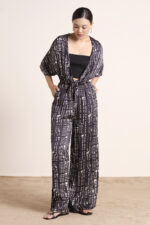 Printed Monochrome Modal Satin Jumpsuit - Image 2