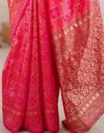 Red Silk Woven Banarasi Saree - Image 7