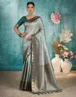 Sea Green Silk Woven Banarasi Saree
